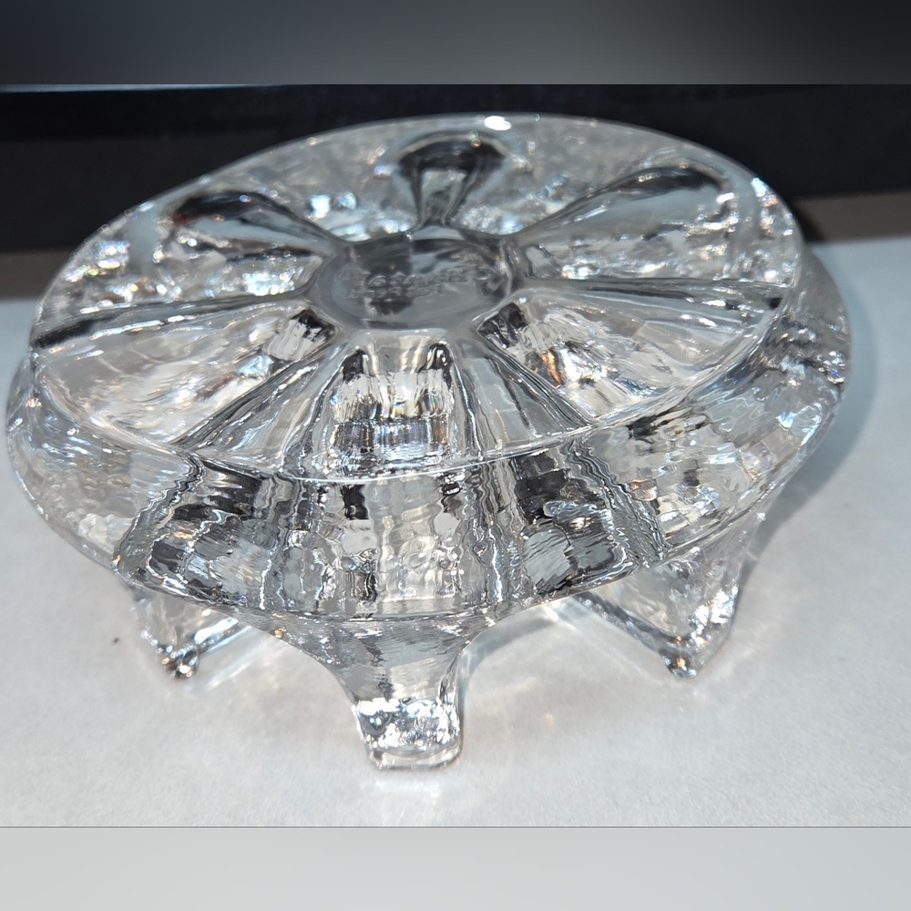 VTG Chantal Glass Footed Trivet Candle Pedestal